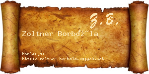 Zoltner Borbála névjegykártya